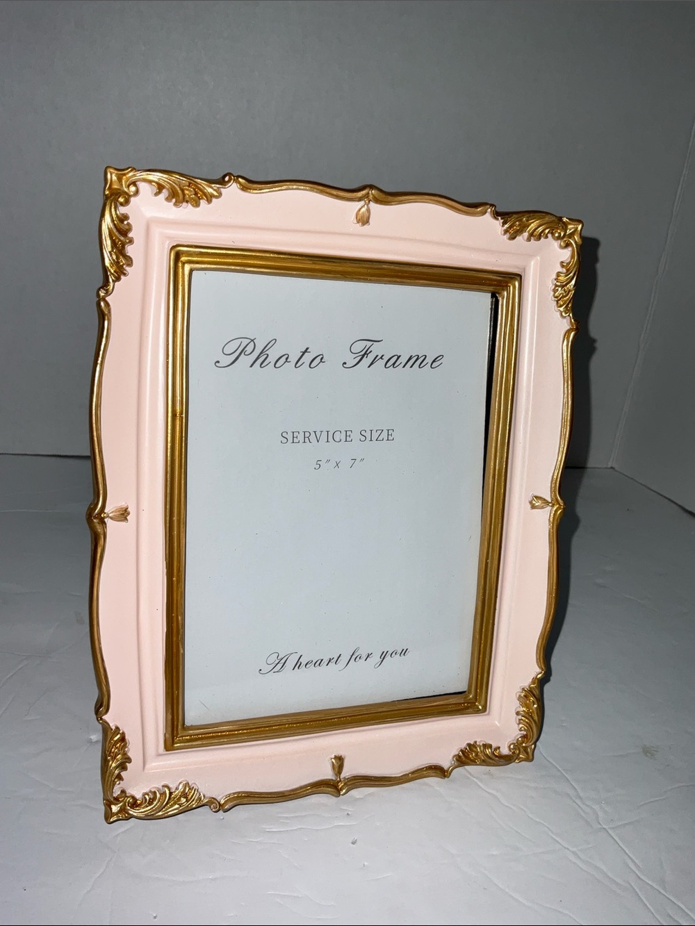 Elegant Pink and Gold Ornate Photo Frame - 5x7